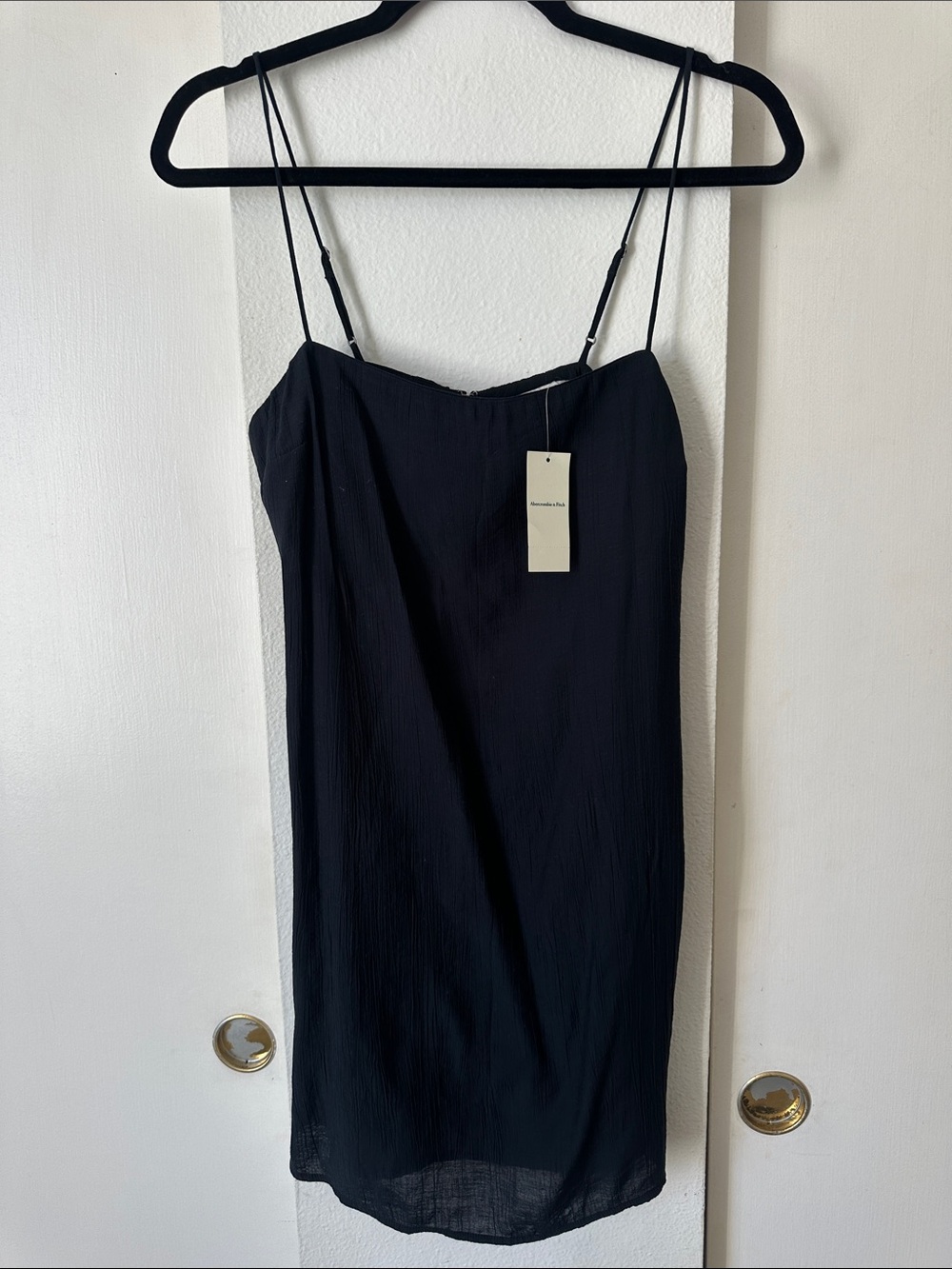 Abercrombie & Fitch Black Textured Slip Dress